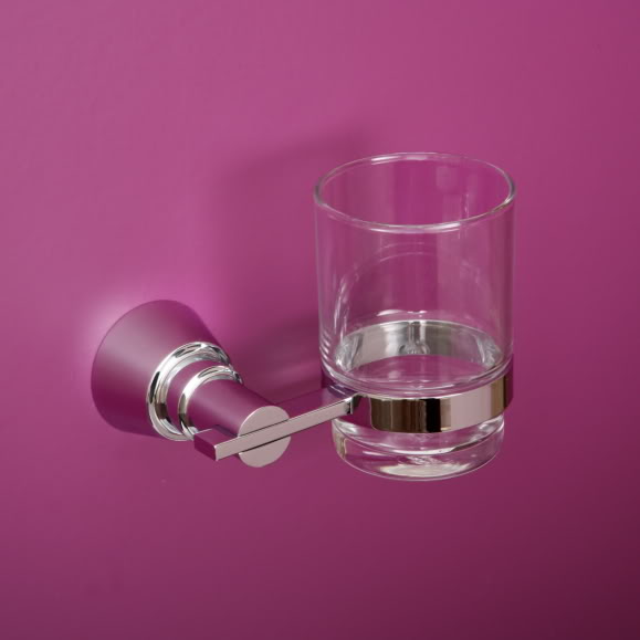  Square To Conical Chrome Combination Glass Bathroom Tumbler Accessory