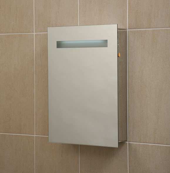 K1 -  Illuminated Stainless Steel Mirrored Bathroom Cabinet - Cabinets - Illuminated Cabinets