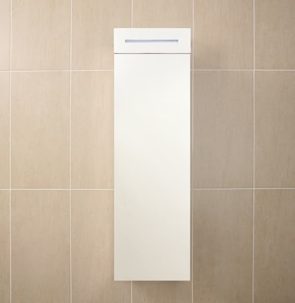 Tall LED Illuminated  Stainless Steel Mirrored Bathroom Cabinet