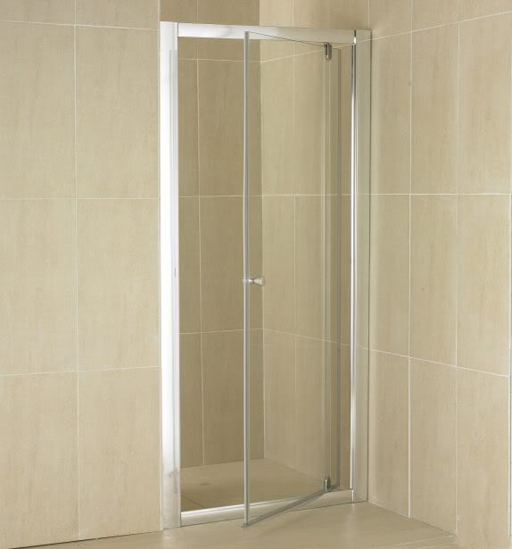  900mm Fully Reversible 8mm Glass Pivot Shower Door With 6mm Inline Panel