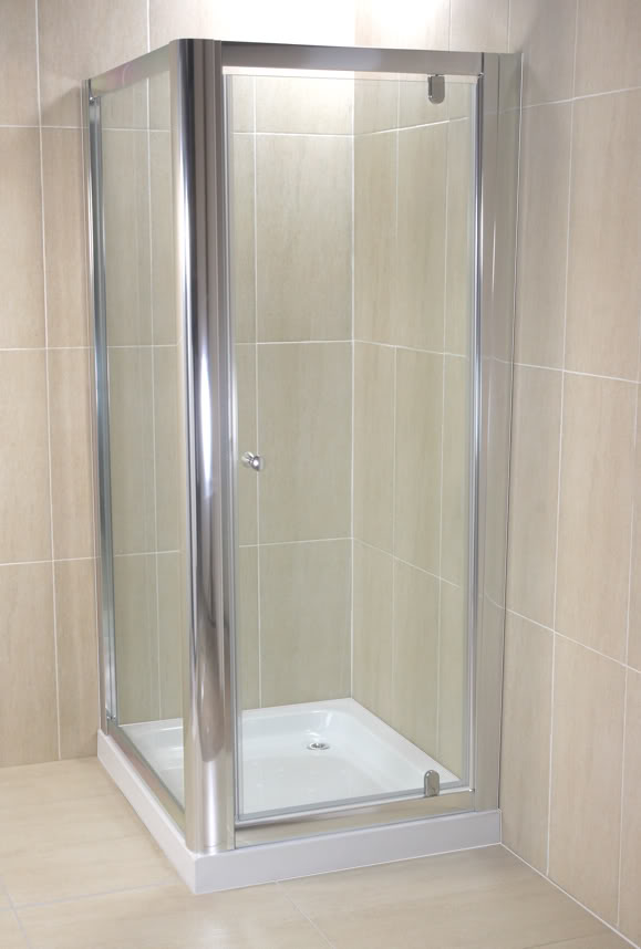 800mm 8mm Glass Pivot Shower Door, 900mm Side Panel & 800 X 900mm Shower Tray