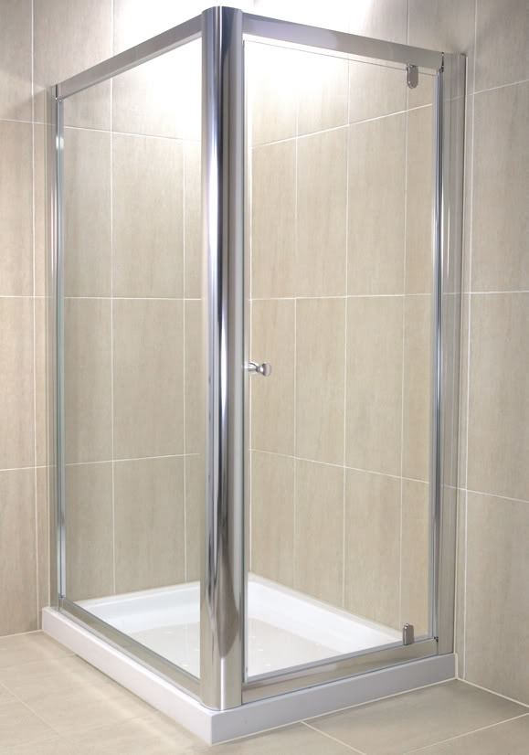  800mm 8mm Glass Pivot Shower Door, 1100mm Side Panel & 800 X 1100mm Shower Tray