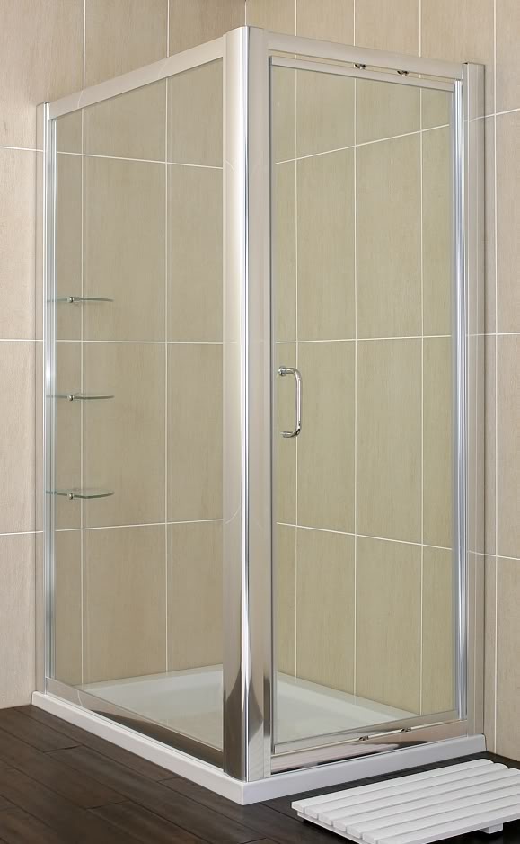 EZILTWS-760*12 - Luxury 760mm x 1200mm Inswing Shower Enclosure with Shelves and Low Rise Tray - Shower Enclosures - Inswing Enclosures