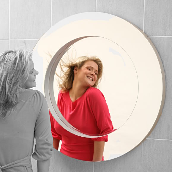MT0153 - Luxury Large Contemporary Round Self Framed Mirror - Mirrors - 