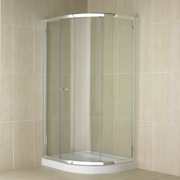  1000mm Right Hand Quadrant Cubicle With Sliding Door And Stone Resin Tray