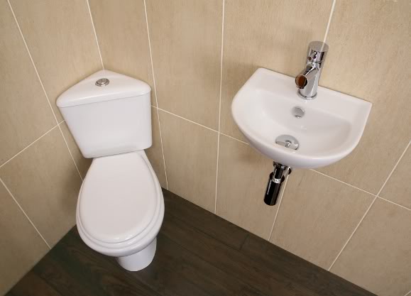 PU3112 -   SMALL CORNER TOILET AND CLOAKROOM BASIN  - Toilets & Sinks - 