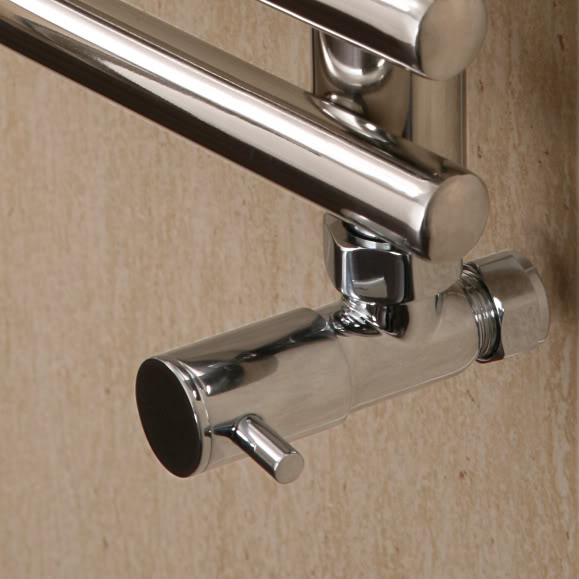 RVCSL - Luxury Chrome Contemporary Valves For A Bathroom Radiator - Side Lever - Radiators - 