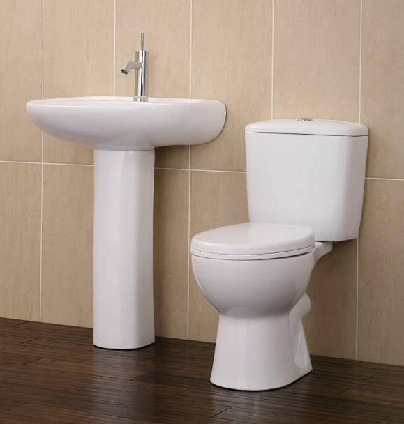 PU80 - Luxury Bubble Design Dual Flush Toilet and Pedestal Sink - Toilets & Sinks - 