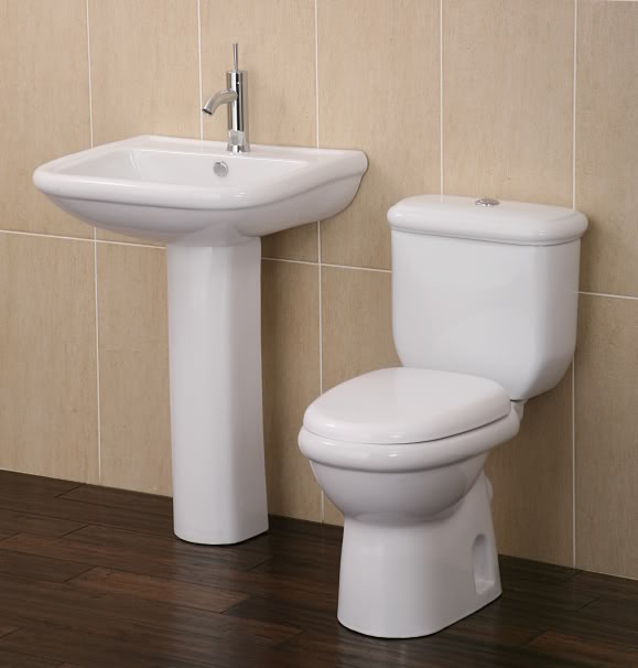 PU90 - Luxury Contemporary Bubby Style Toilet and Sink Set - Toilets & Sinks - 