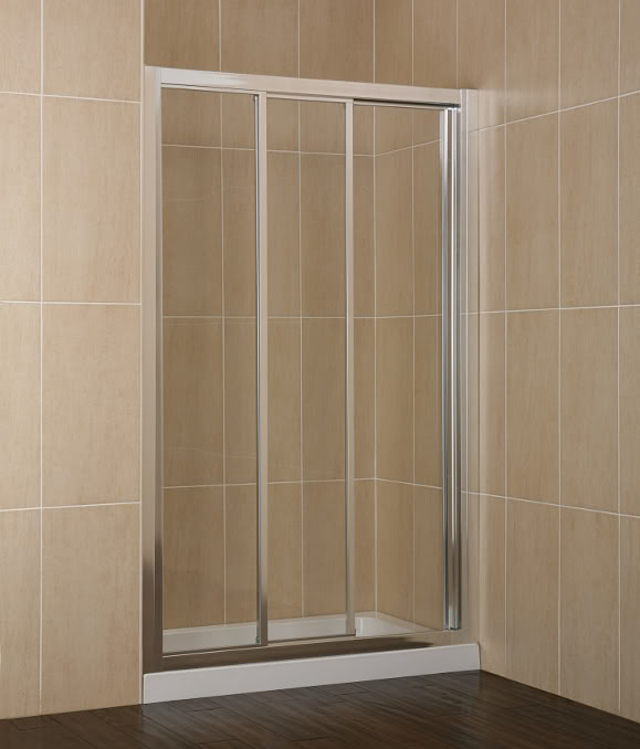 EZS3RT-12*8 - 1200mm Triple Sliding Shower Door And 1200mm X 800mm Tray - Shower Doors - Sliding