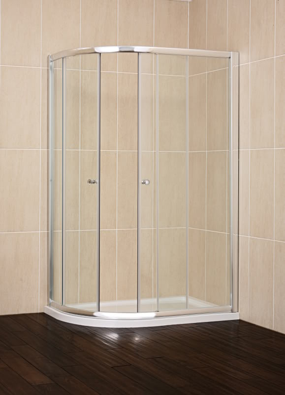 EIDLL-12*9 - Luxury Chrome 1200mm x 900mm Quadrant Enclosure with Slimline Tray Left Hand - Shower Enclosures - Quadrant Enclosures