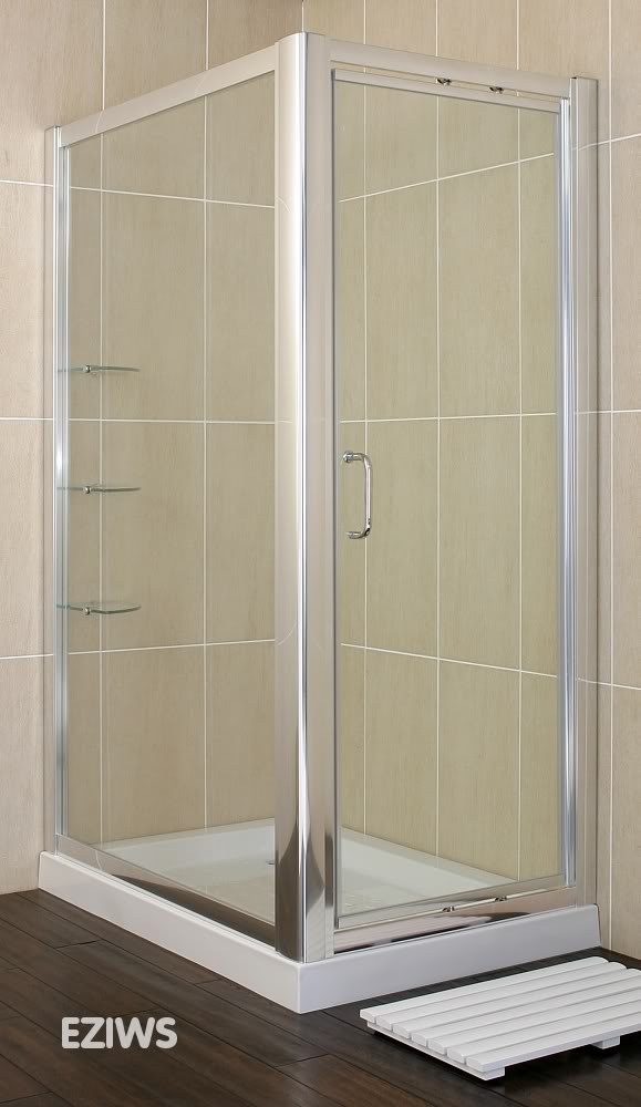 EZIWS-8*12 - 800mm X 1200mm Enclosure With Inswing Door Side Panel With Shelves And Tray - Shower Enclosures - With Shevles Enclosures