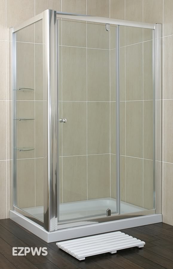 EZPWS-12*8 - 1200mm X 800mm Enclosure With Pivot Door Side Panel With Shelves And Tray - Shower Enclosures - With Shevles Enclosures