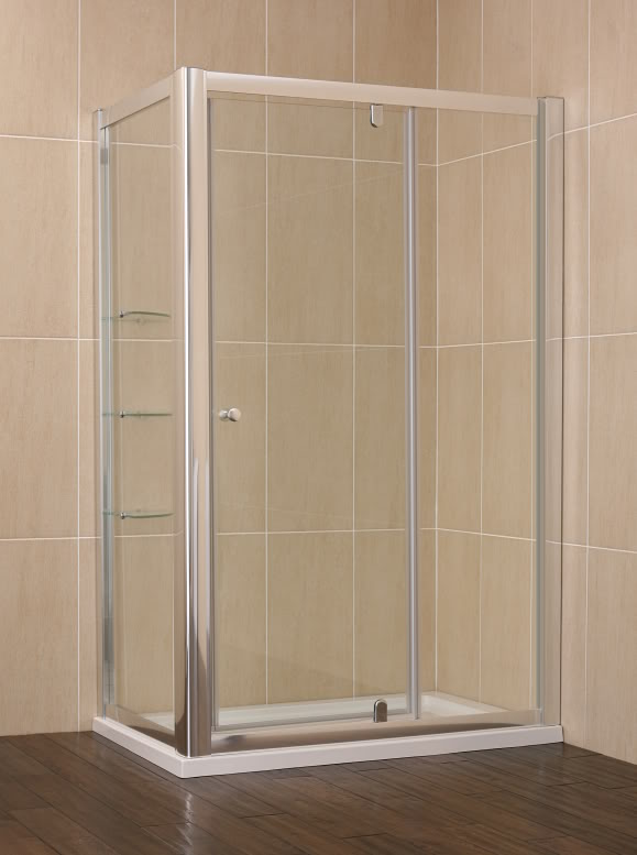 EZPLWS-12*8 - 1200mm X 800mm Pivot Door Enclosure With Shelves And Slimline Tray - Shower Enclosures - With Shevles Enclosures