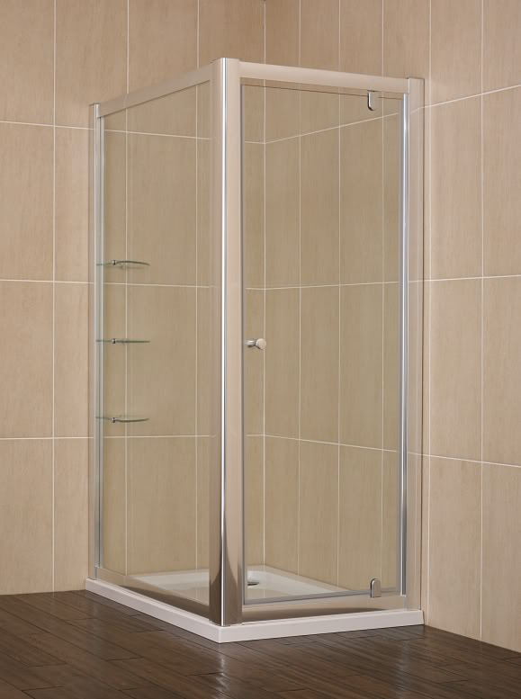 EZPLTWS-760*12 - 760mm X 1200mm Pivot Enclosure With Shelves And Low Rise Tray - Shower Enclosures - With Shevles Enclosures
