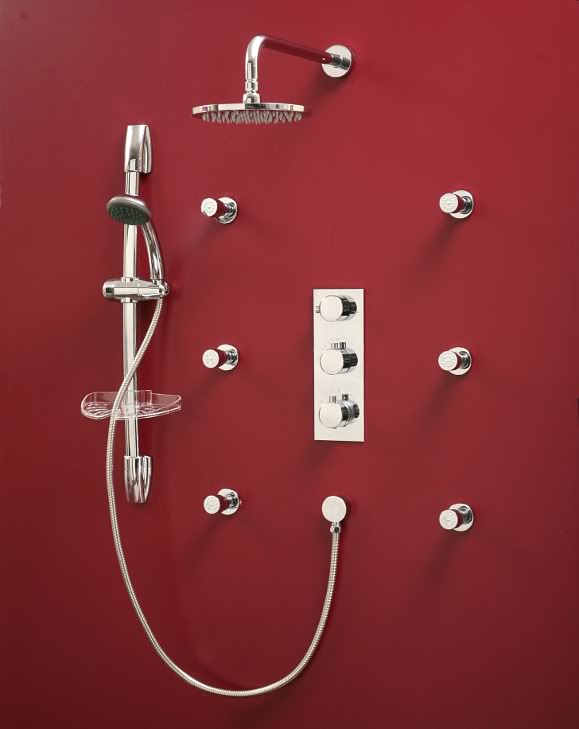CJT3A - LUXURY CONCEALED THREE WAY THERMOSTATIC SHOWER MIXER VALVE - Shower Columns - With Hand Shower