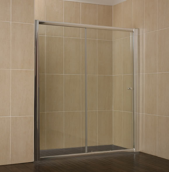 ES20-1700 - Luxury 1700mm Chrome Sliding Shower Door - Shower Doors - Sliding