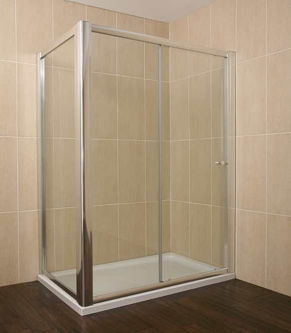 EZSL-14*9 - Luxury 1400mm x 900mm Sliding Door Enclosure with Slimline Tray - Shower Enclosures - Sliding Door Enclosures