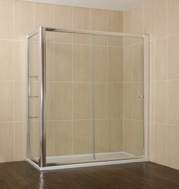 EZSLTWS-17*8 - Luxury 1700mm x 800mm Sliding Door Enclosure with Shelves and Low Rise Tray - Shower Enclosures - With Shevles Enclosures