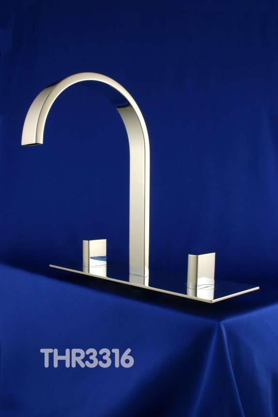 THR3316 - Chrome Deck Mounted Swan Neck Basin Mixer Tap - Taps - Basin