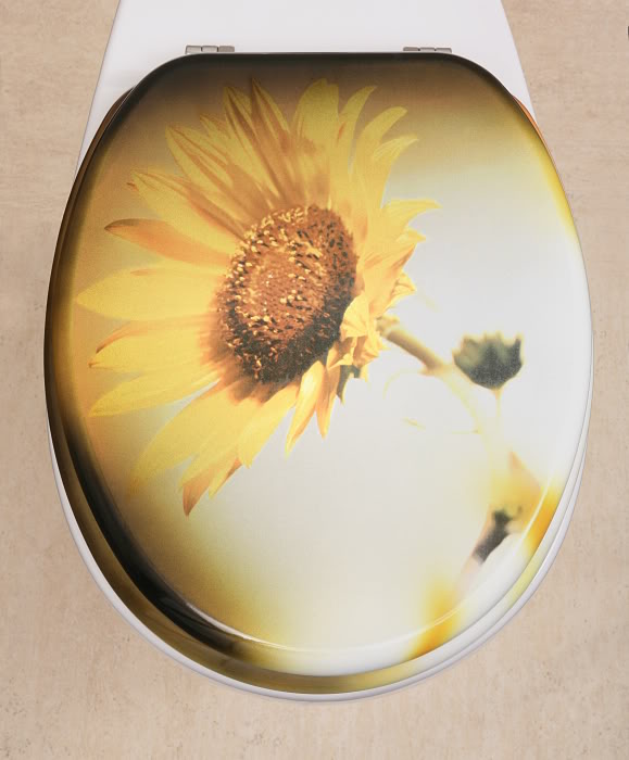 BG655 - Unique Yellow Sunflower Toilet Seat - Toilet Seats - Novelty
