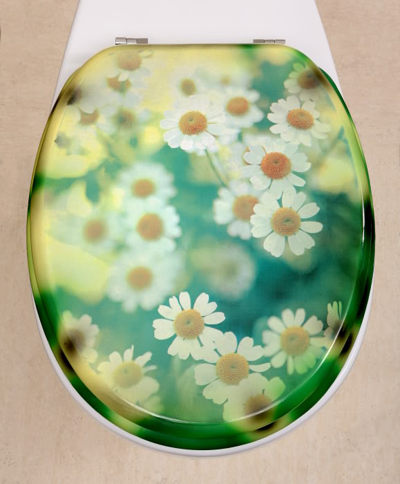 BG658 - Unique White Daisy Toilet Seat - Toilet Seats - Novelty