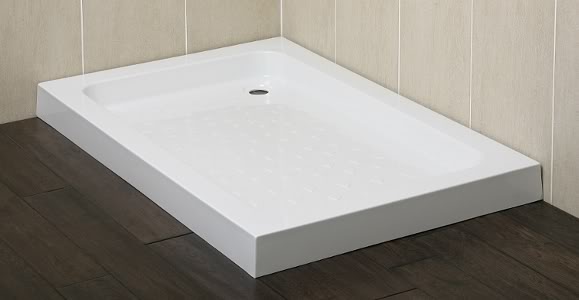  1000 X 900mm White Rectangular Acrylic Capped Classic Deep Stone Resin Shower Tray