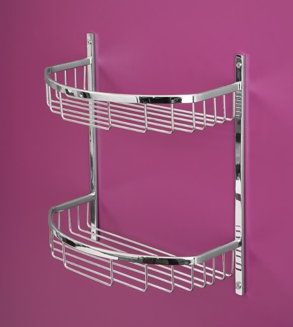 AML3 - Gorgeous Chrome Double Bathroom Caddy - Bits & Bobs - Bathroom Organisers