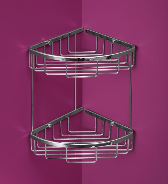 AML4 - Double Shelf Corner Fit Bathroom Caddy - Bits & Bobs - Bathroom Organisers